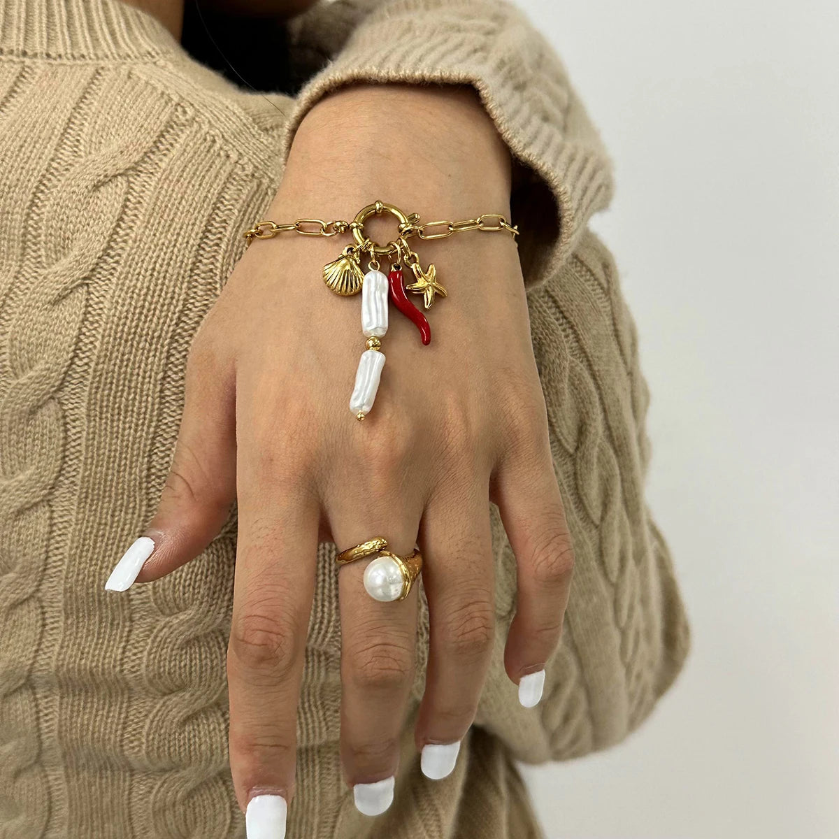 Pulsera Charms con Dijes Atractivo y Elegante