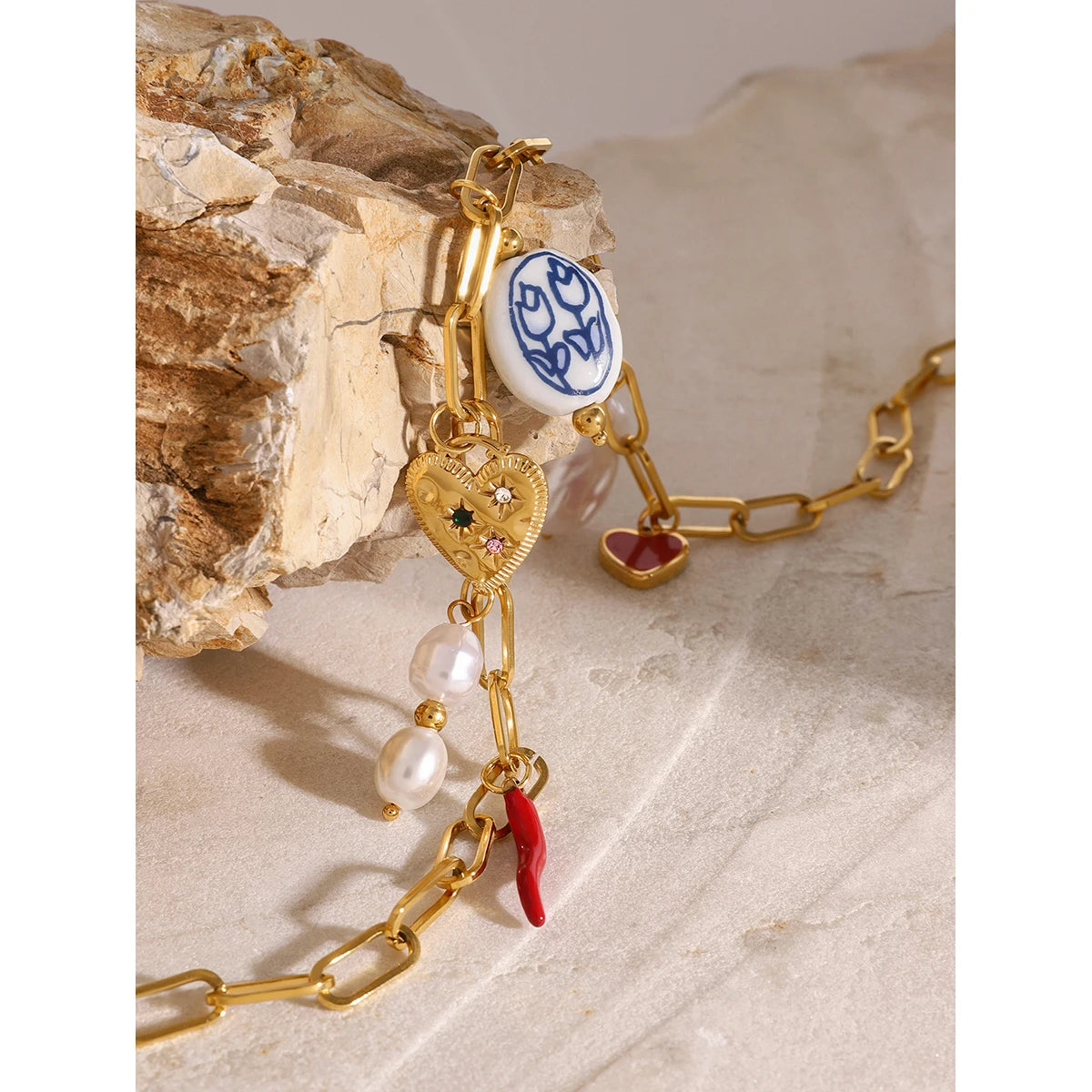Colgante Charms 7 Dijes Elegantes y de Moda
