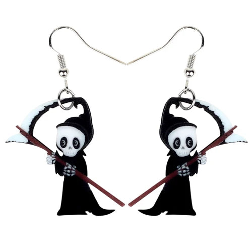 Aretes Calavera Halloween Rosa Flor