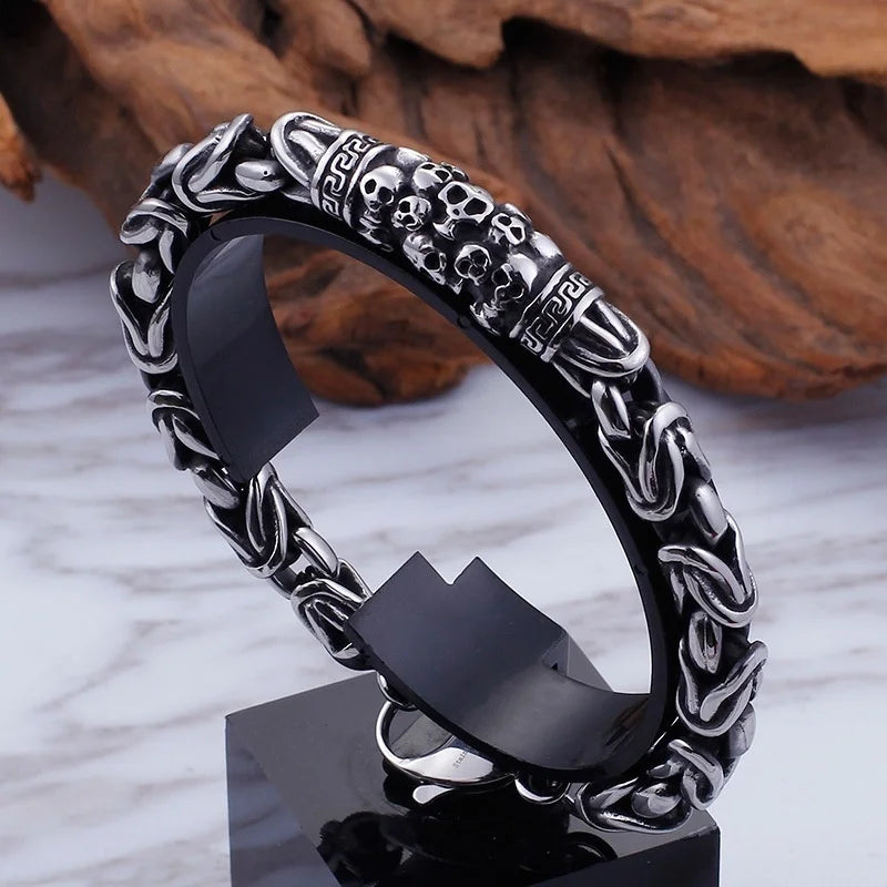 Pulsera Trenzado en Plata Envejecida