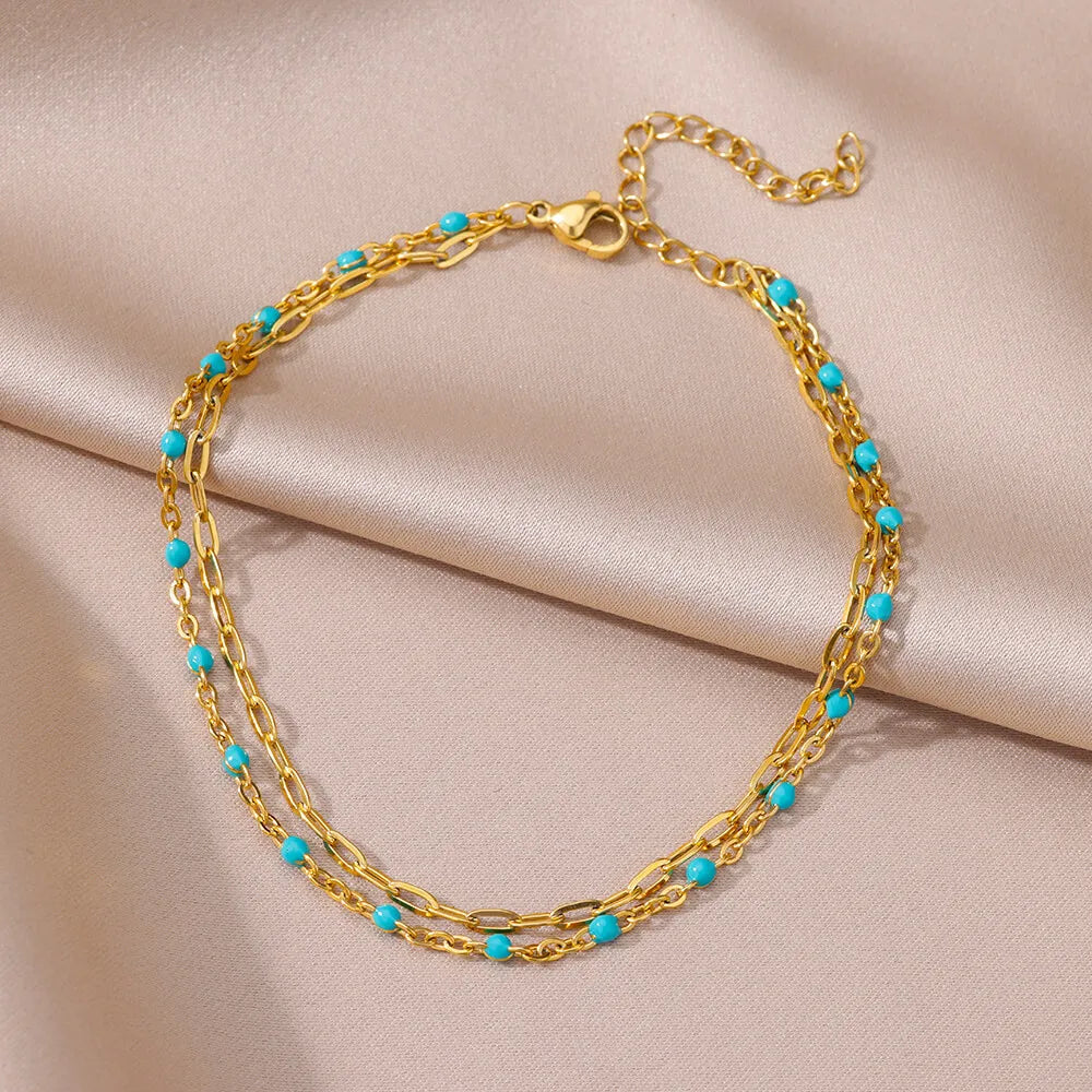 Tobilleras Cadena de Perlas