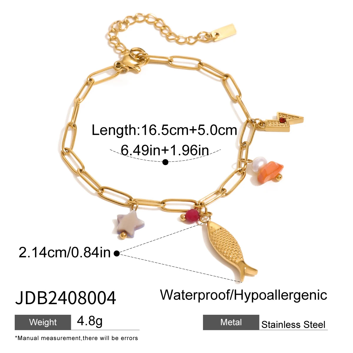 Pulsera Charms con Dijes Moderno y Sofisticado