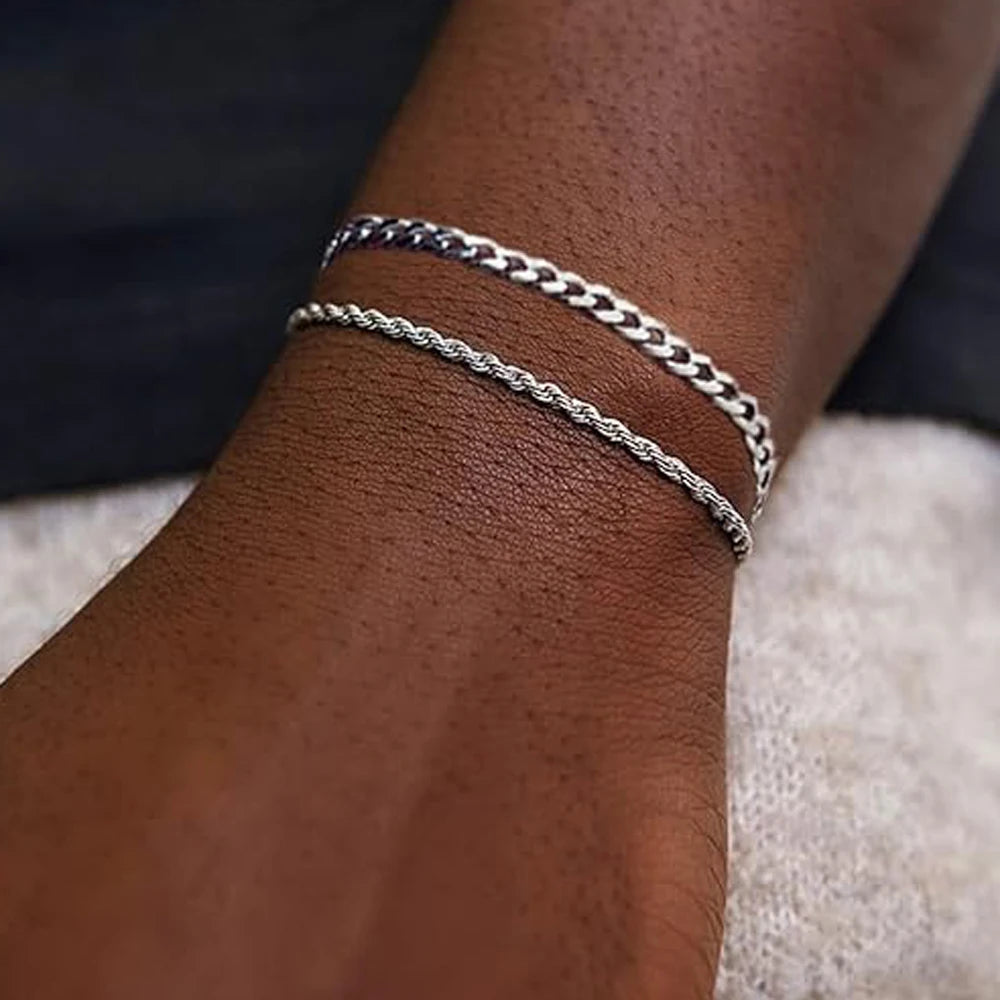 Pulsera 2 Piezas Hombre Acero Inox