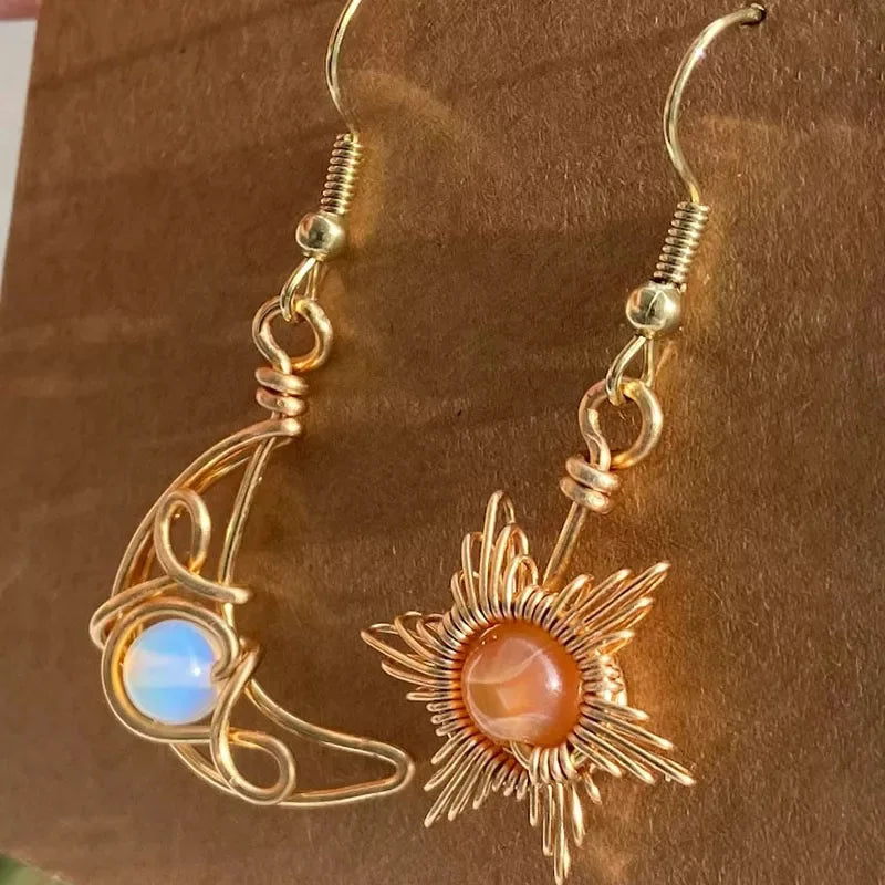 Aretes Sol y Luna Vintage