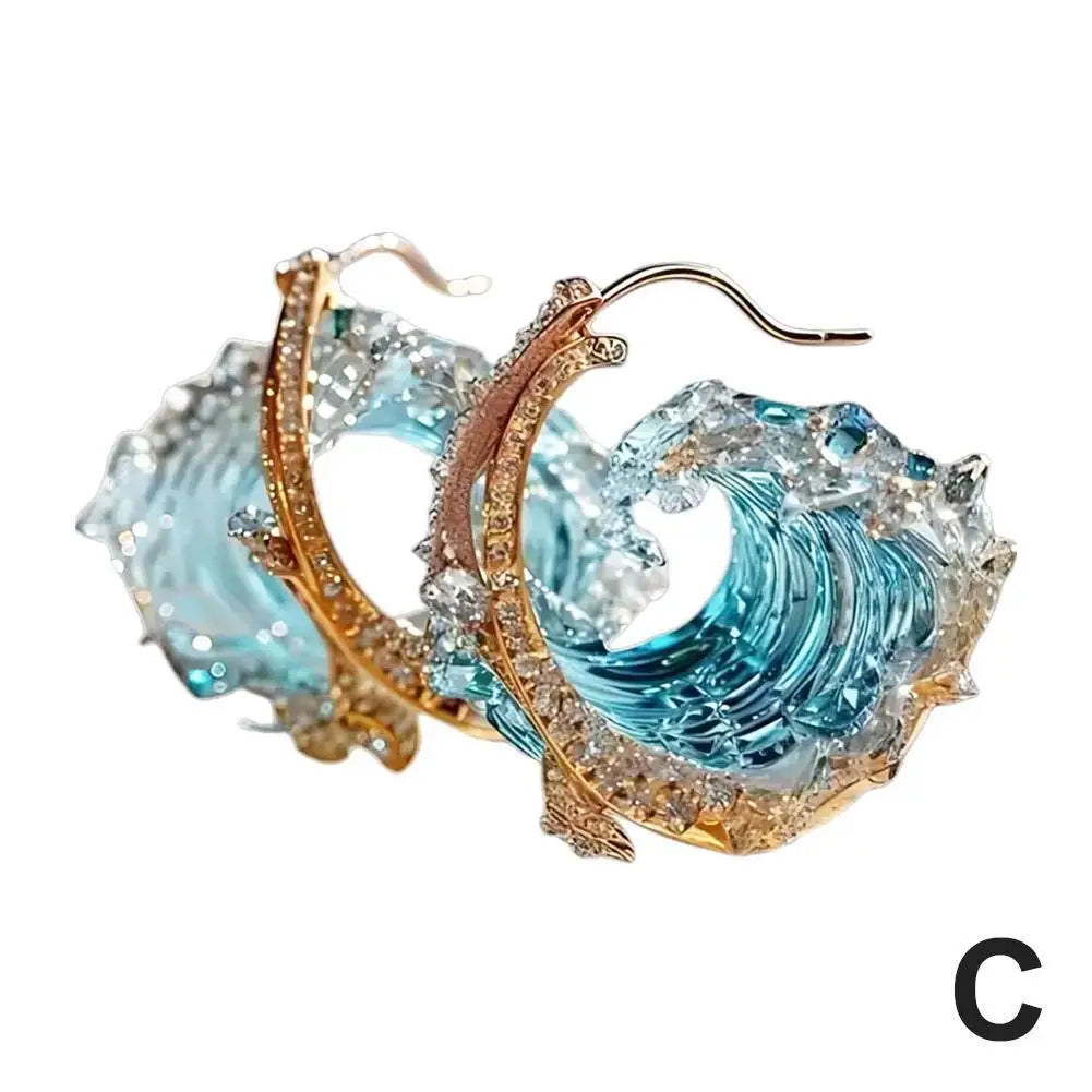 Colgante, Anillo y Aretes Océano Azul