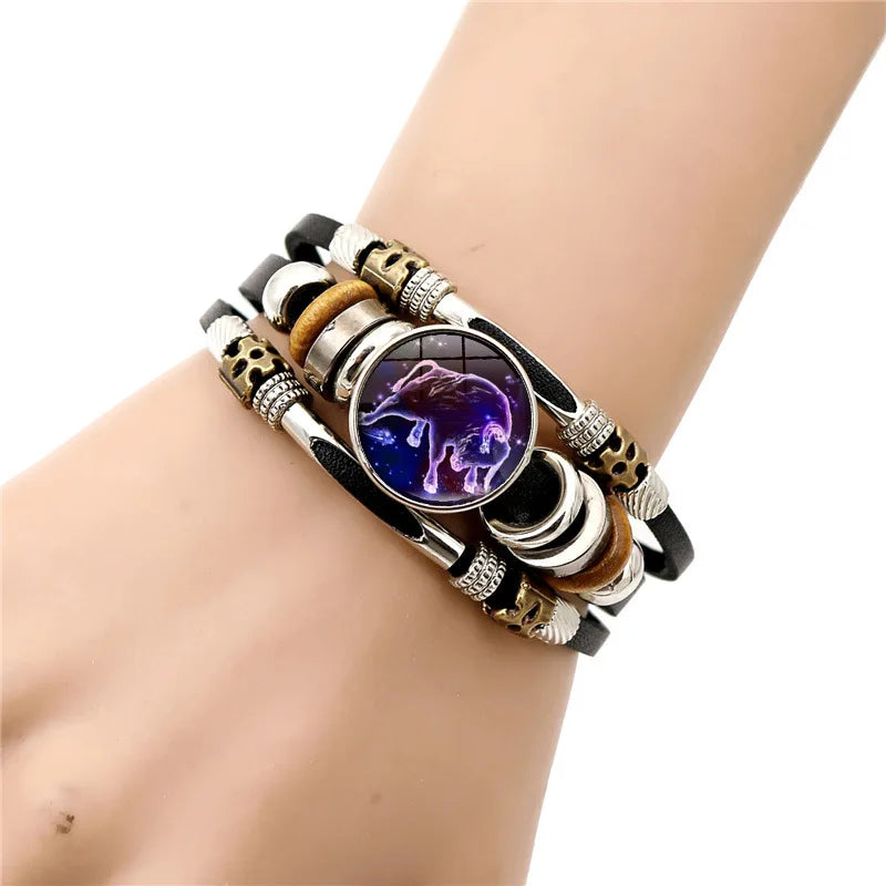 Pulsera Cuero Signos del Zodiaco