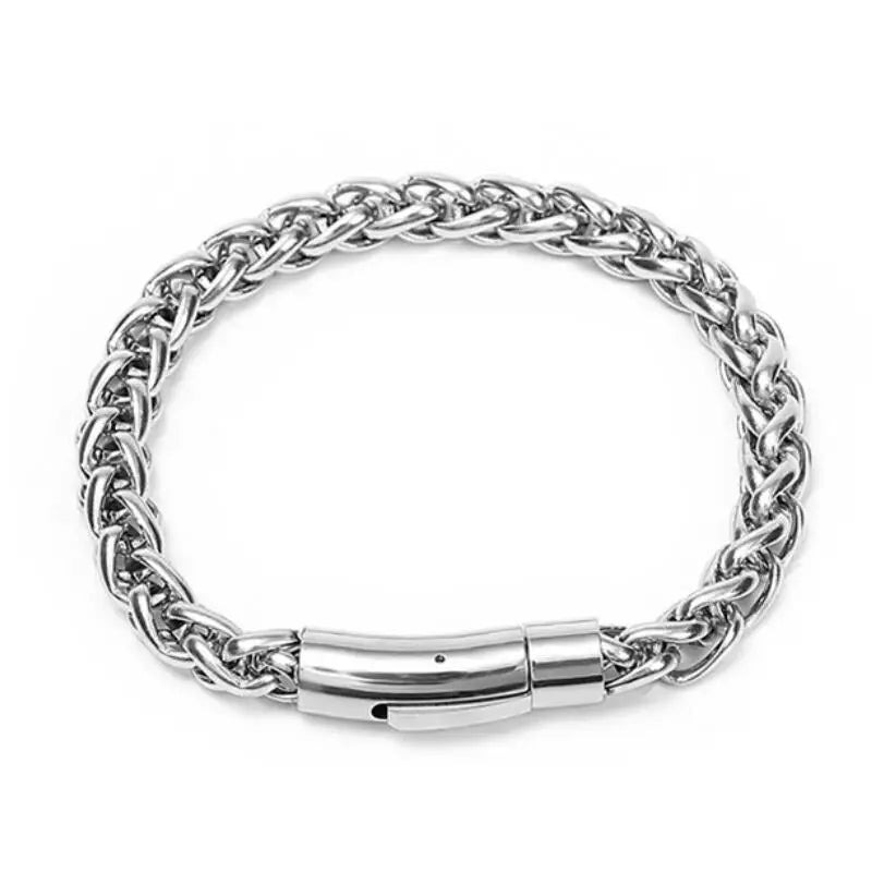 Pulsera Trenzado en Plata Envejecida