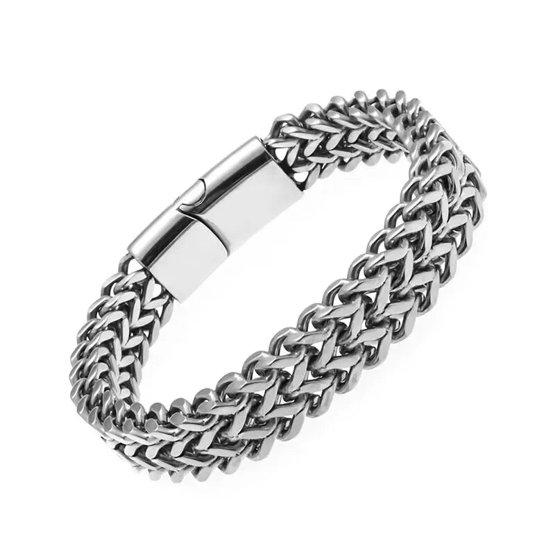 Pulsera Trenzado en Plata Envejecida