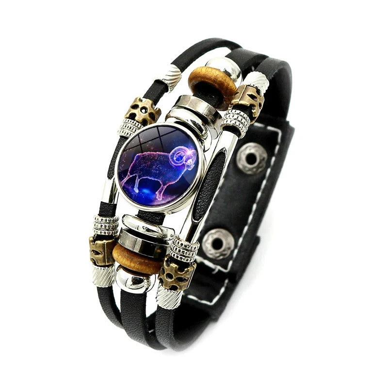 Pulsera Cuero Signos del Zodiaco