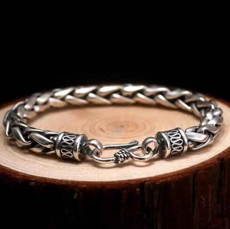 Pulsera Trenzado en Plata Envejecida