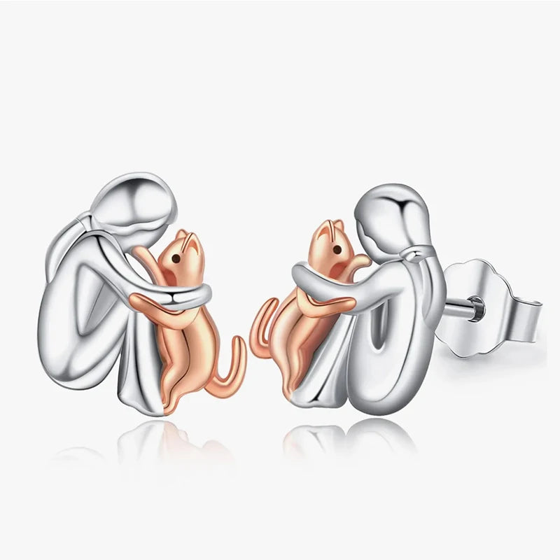 Colgante y Aretes Amor de Gato