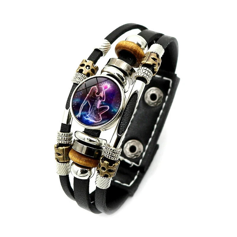 Pulsera Cuero Signos del Zodiaco