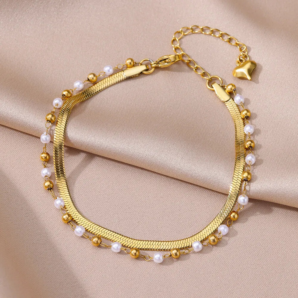 Tobilleras Cadena de Perlas