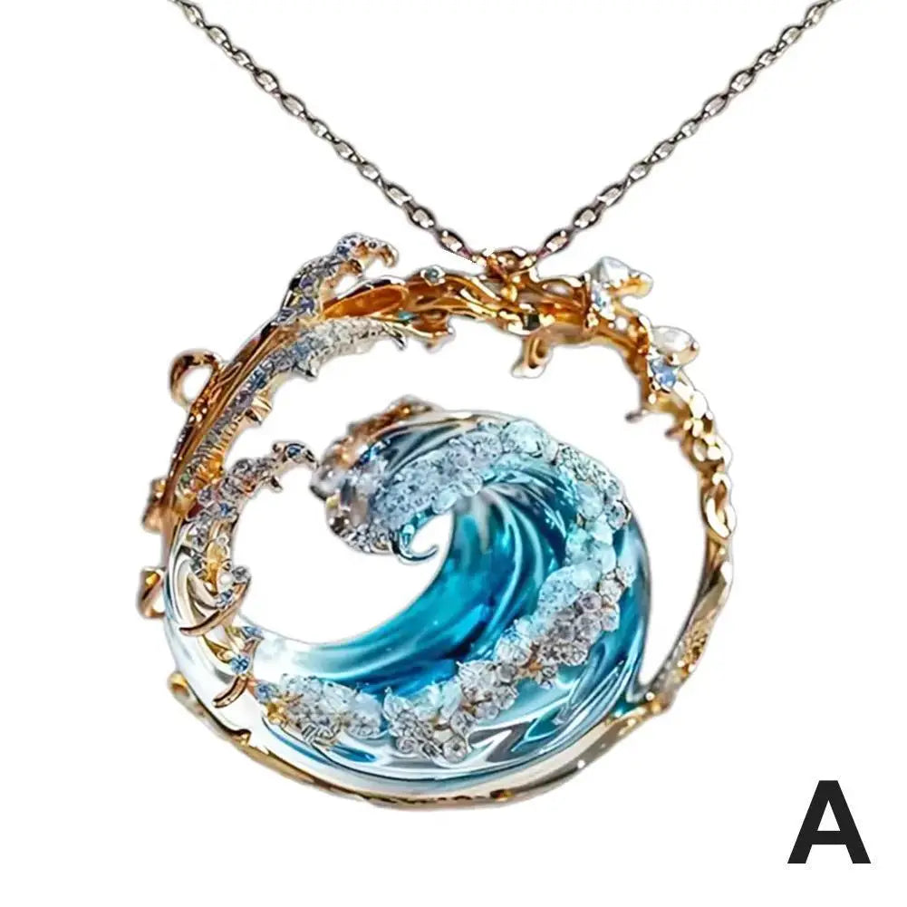 Colgante, Anillo y Aretes Océano Azul
