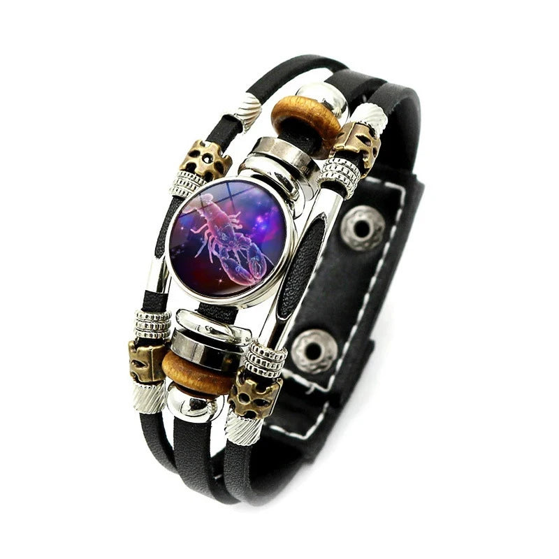 Pulsera Cuero Signos del Zodiaco
