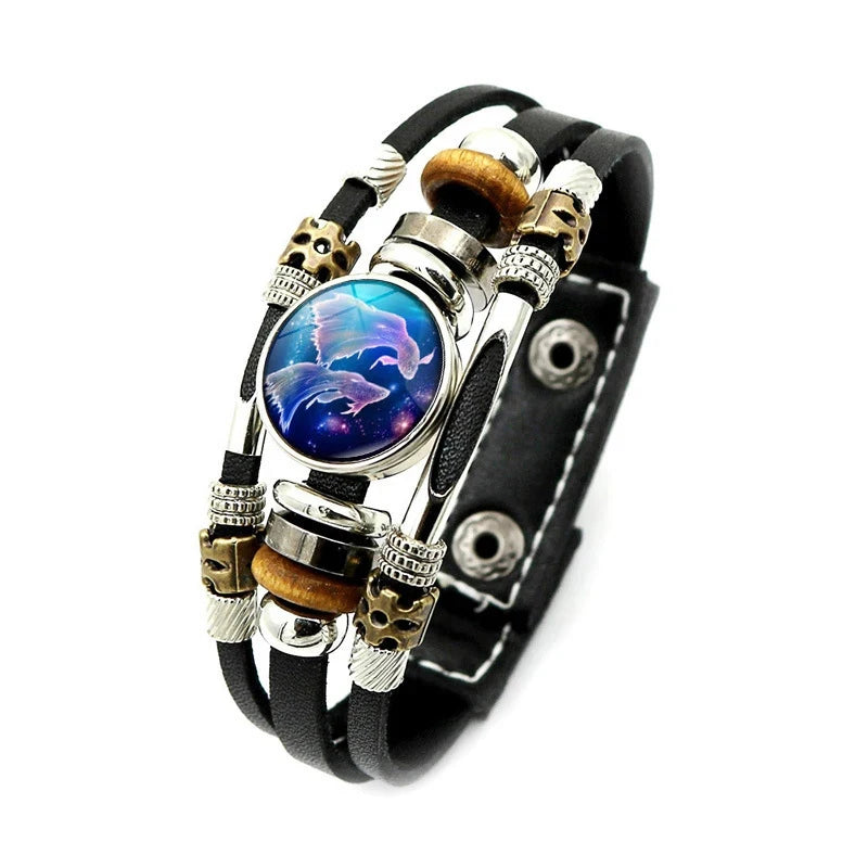 Pulsera Cuero Signos del Zodiaco