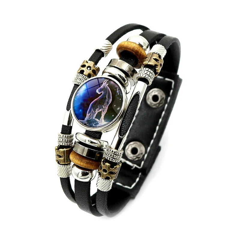 Pulsera Cuero Signos del Zodiaco