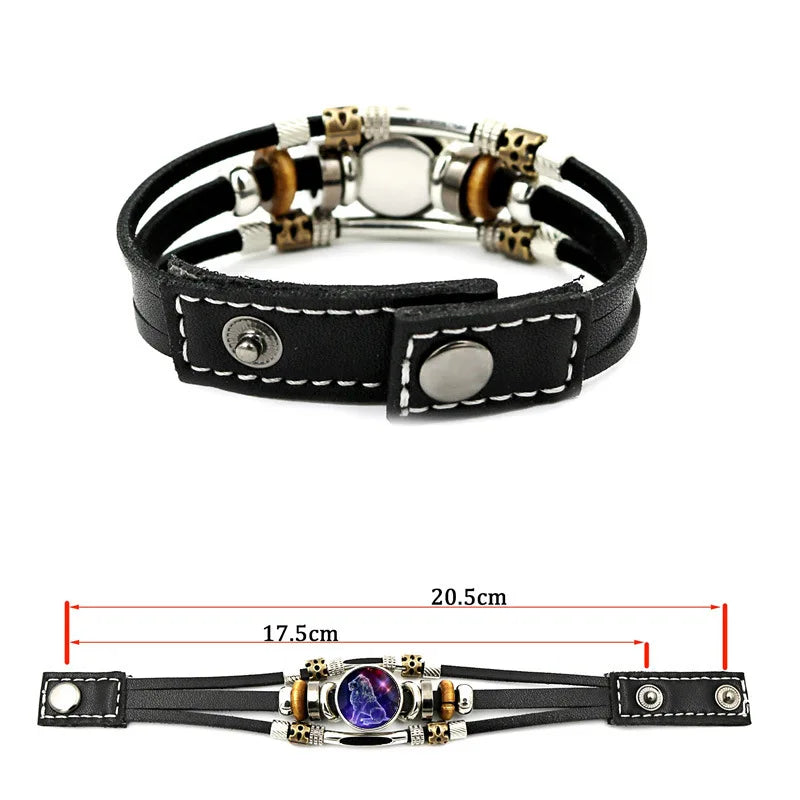 Pulsera Cuero Signos del Zodiaco