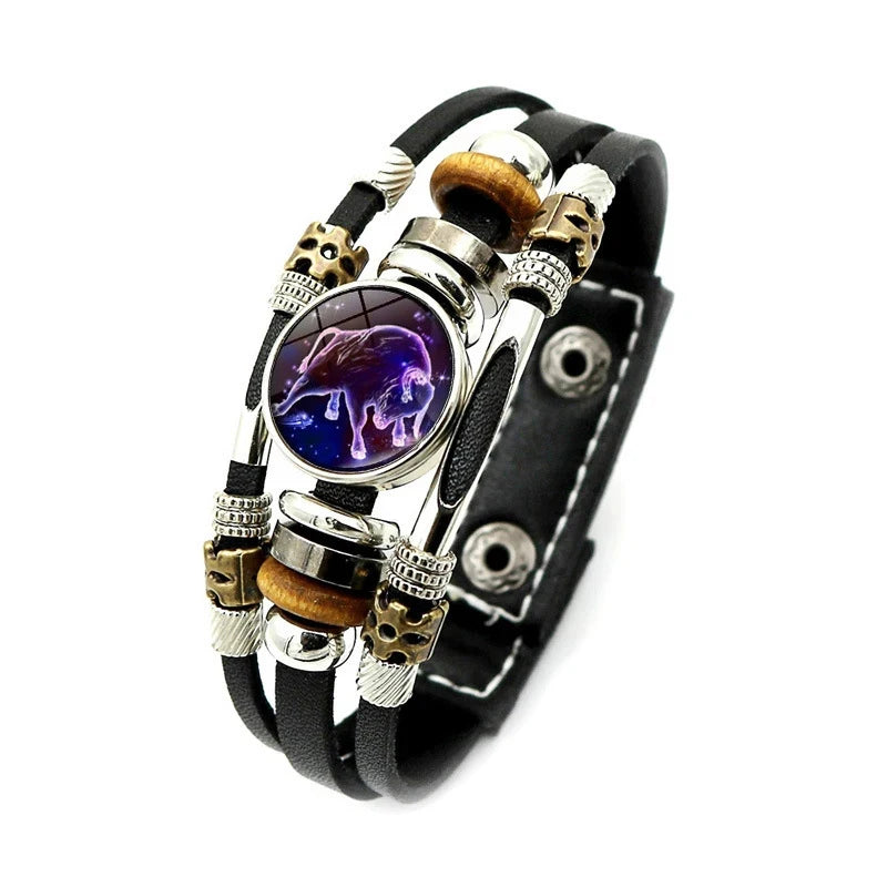 Pulsera Cuero Signos del Zodiaco