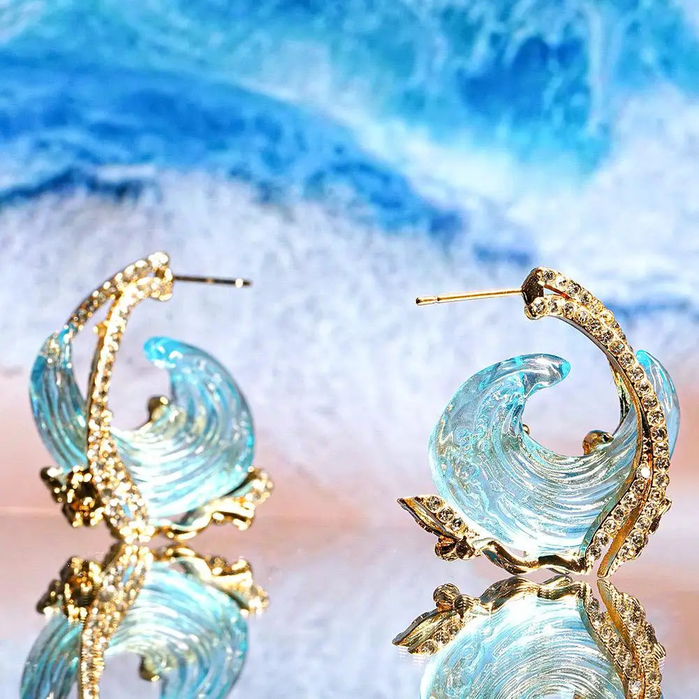 Colgante, Anillo y Aretes Océano Azul