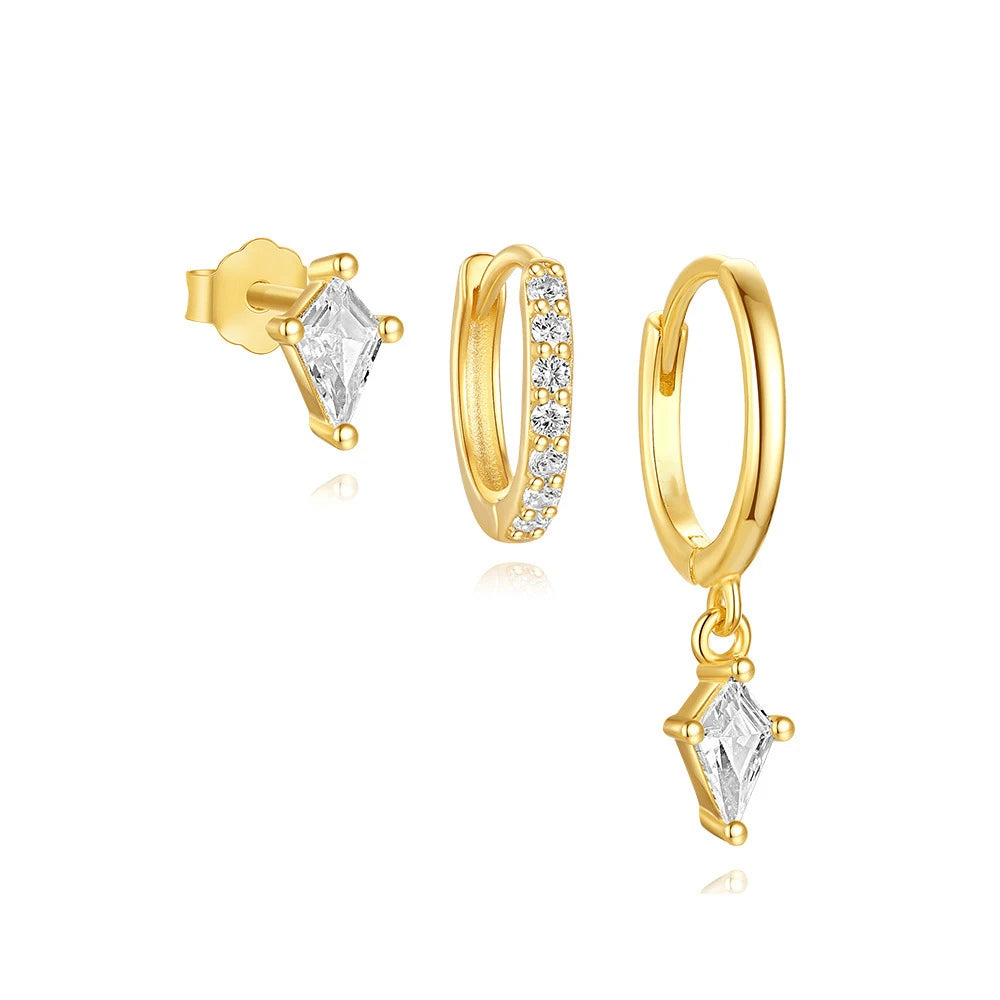 Aretes 3 Piezas Circonita