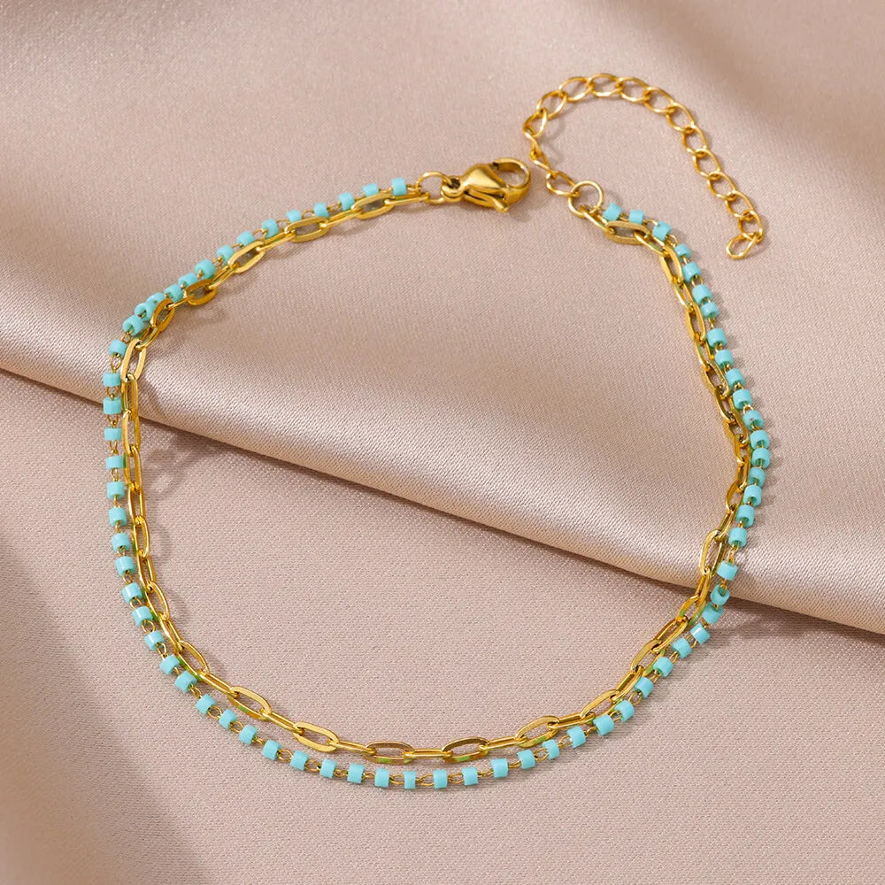 Tobilleras Cadena de Perlas