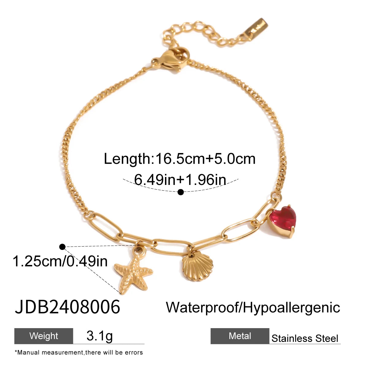 Pulsera Charms con Dijes Moderno y Sofisticado
