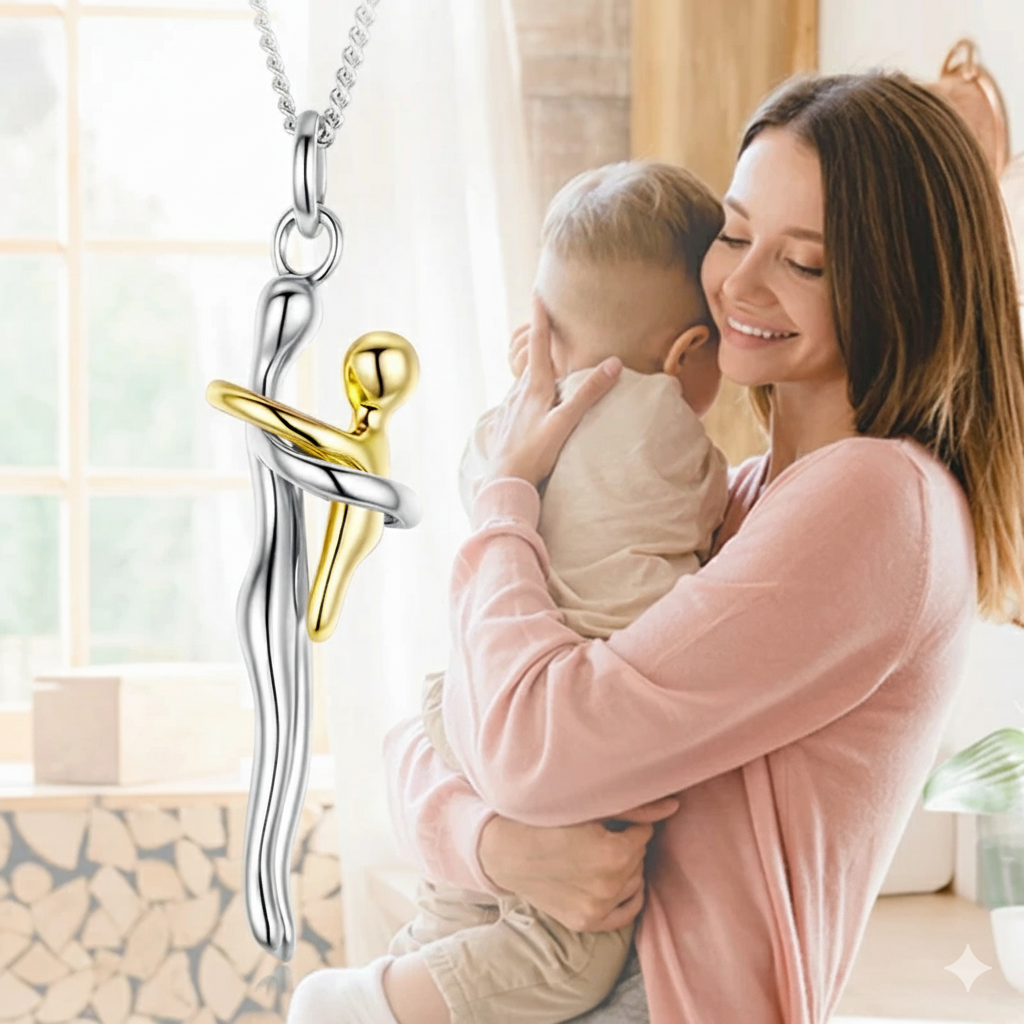 Colgante Abrazo Madre e Hijo Plata 925