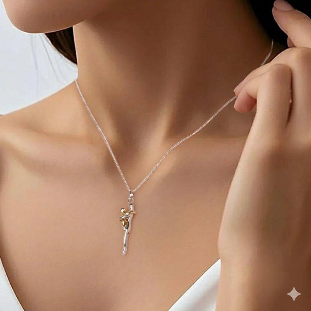 Colgante Abrazo Madre e Hijo Plata 925