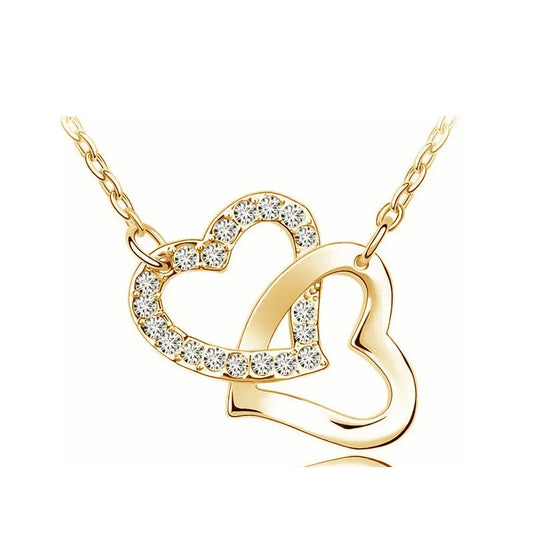 Colgante doble Corazón de diamantes