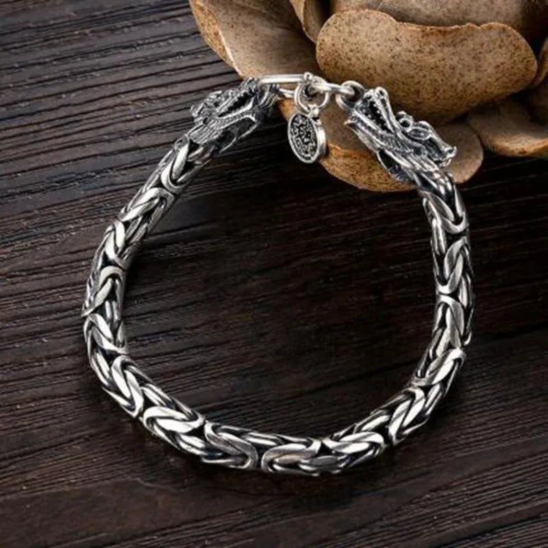 Pulsera Trenzado en Plata Envejecida