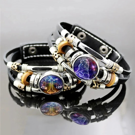 Pulsera Cuero Signos del Zodiaco
