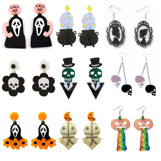 Aretes Halloween con Calavera